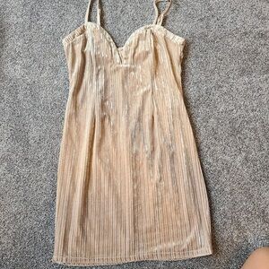 Forever 21 Cream Striped Slip Dress
